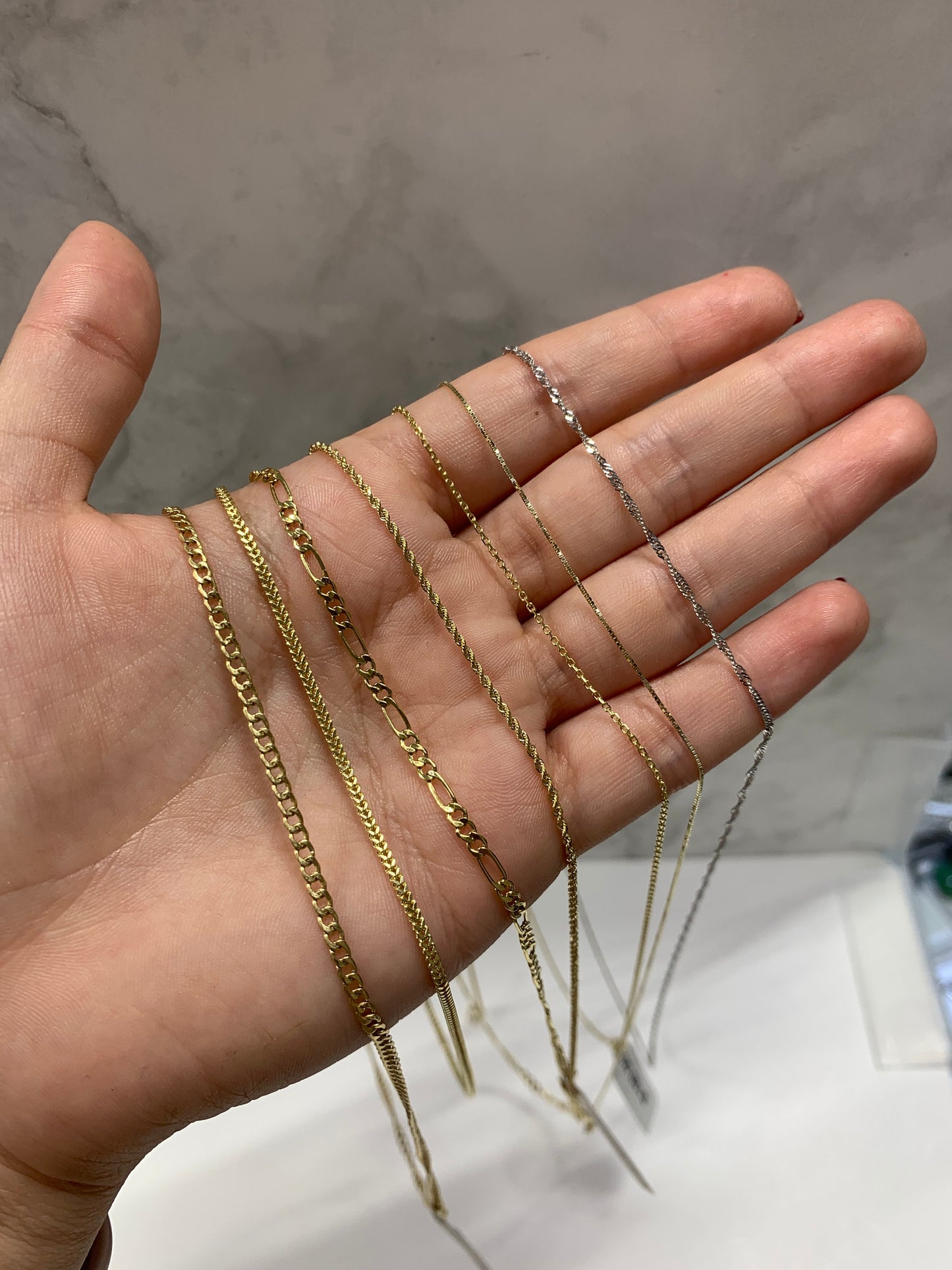 10K Real Gold Pendant and Charm Chain Necklace Yellow and White Gold Box Cable Rollo Cuban Figaro Singapore Franco Style Gifts for Him / Her