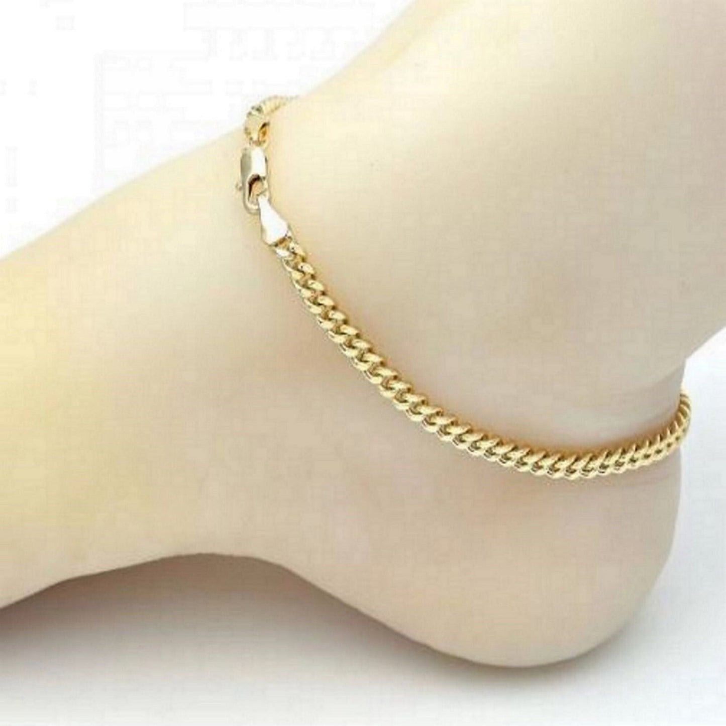 Real 10K Miami Cuban Yellow Hollow Gold Bracelet & Anklet For Men and Women (3mm-4mm) (7"-10")