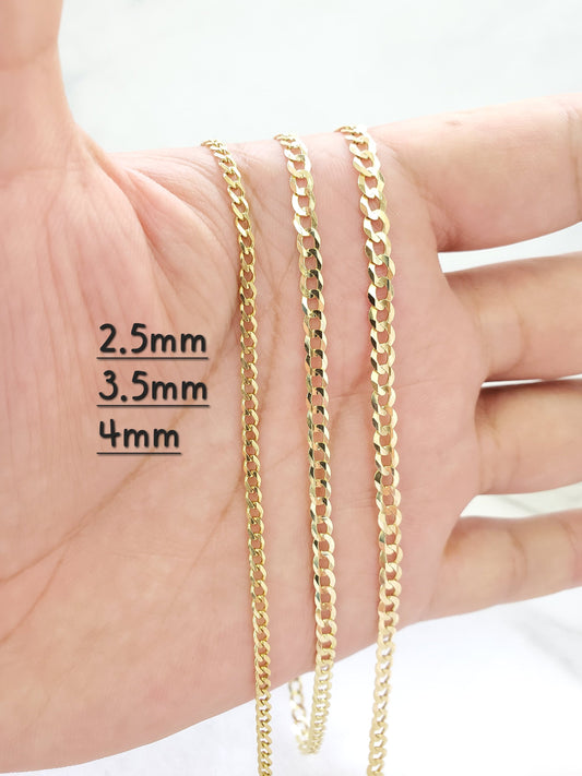 Solid 14K Yellow Gold CubanLink Bracelet or Beach Anklet For Men/Women