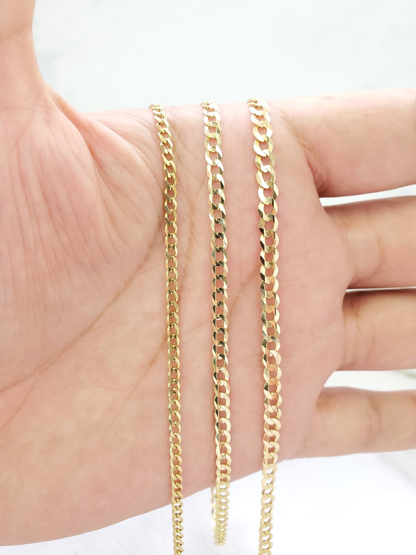 Solid 14K Yellow Gold CubanLink Bracelet or Beach Anklet For Men/Women