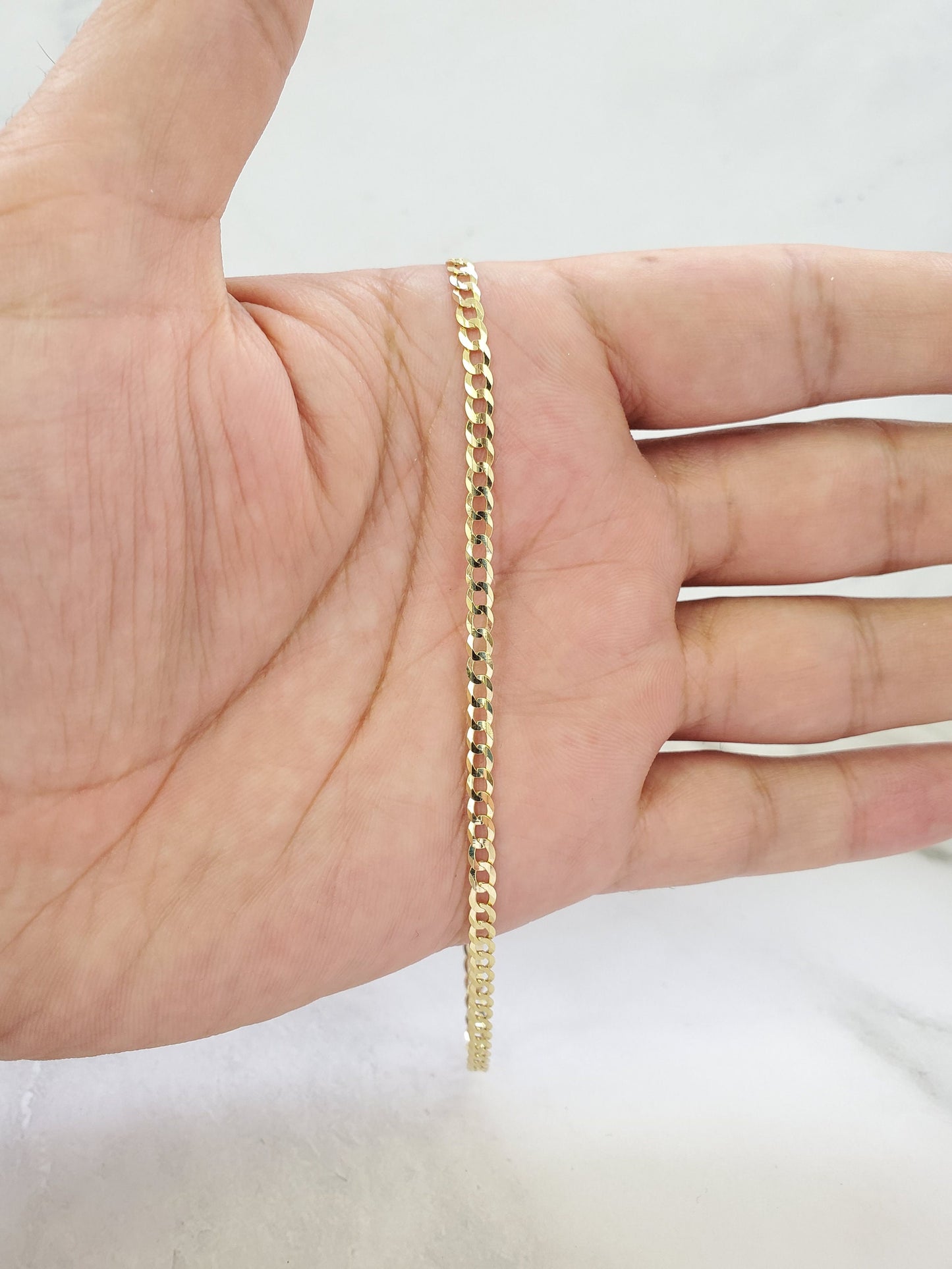 Solid 14K Yellow Gold CubanLink Bracelet or Beach Anklet For Men/Women