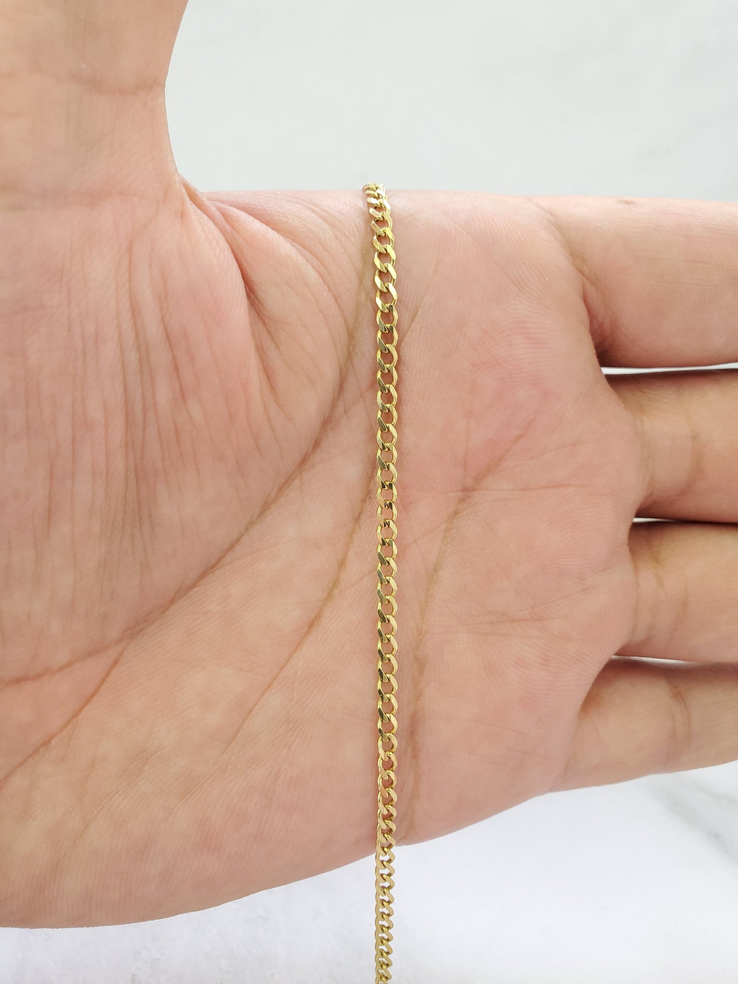 Solid 14K Yellow Gold CubanLink Bracelet or Beach Anklet For Men/Women