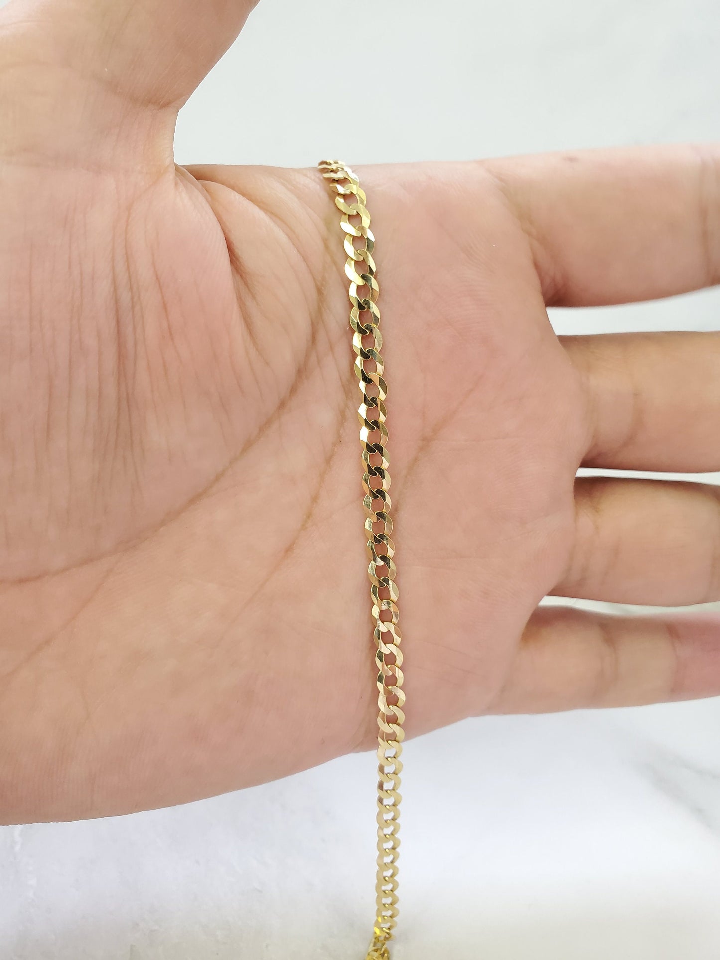 Solid 14K Yellow Gold CubanLink Bracelet or Beach Anklet For Men/Women